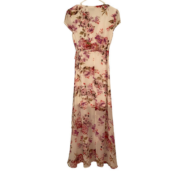 Wink Gal White Pink Floral Wrap Dress Romantic Wedding Summer Small‎ - Picture 7 of 12